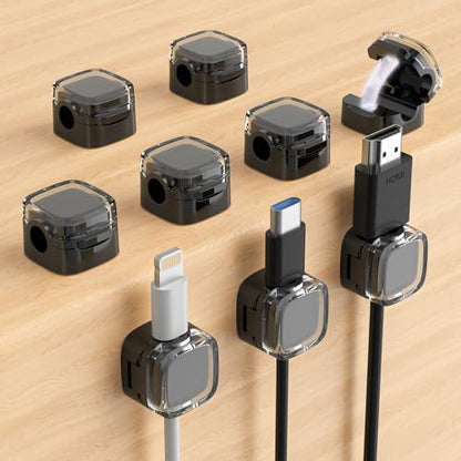 Magnetic Cable Clips (9-Pack Black Crystal)