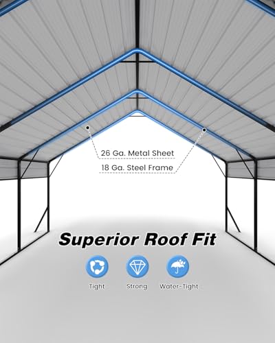 20'x15'x12.7' Heavy Duty Metal Carport