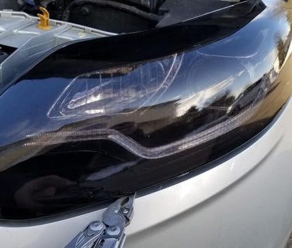 Extra Wide Headlight Taillight Vinyl Tint Wrap 16 Inch x 60 Inch Roll (16" x 60" / Hex+ Dark Smoke)