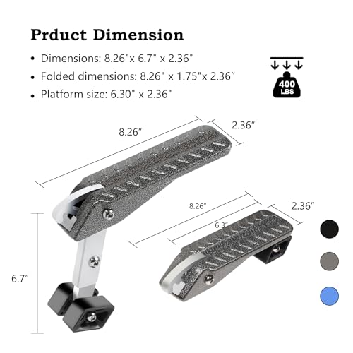 Foldable Car Door Step Stand Pedal (Evolution Pro Series / Black)