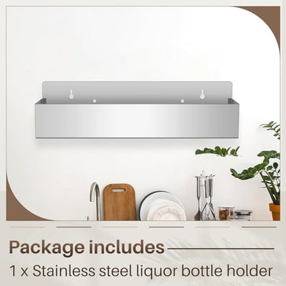 1 Pcs 22in Single Speed Rail Stainless Steel Bottle Holder (Silver / 22 Inch)