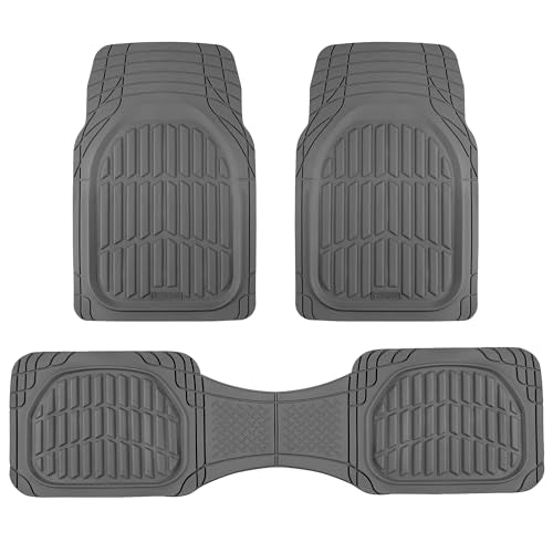 FlexTough LITE Rubber Car Mats Full Set (Full Set Lite (Sedan, Compact) / Gray Lite)