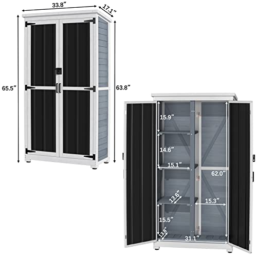 Outdoor Storage Cabinet (Grey/Black / 65.5"H)