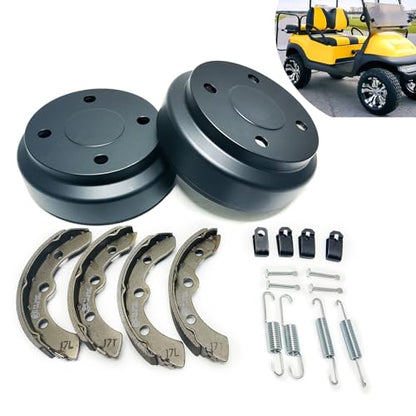 Golf Cart Brake Drums Kit with Brake Shoes & Springs for Club Car
