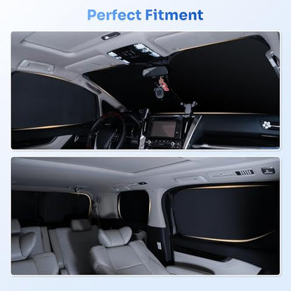 Sunshades for 2025 2026 Kia K4 Accessories Windshield Sun Shade Side Rear Window Shade Cover Sun Visor Shield Privacy Protection for Camping Keep Vehicle Cool Black 7PCS (Kia K4 2025-Present)
