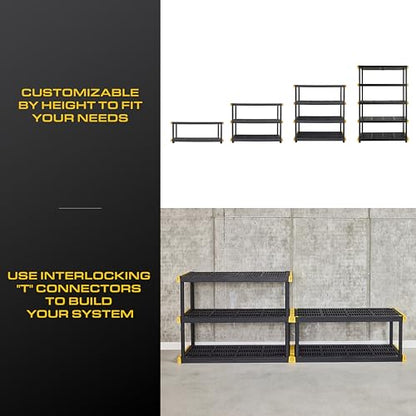 5 Tier Heavy Duty Plastic Storage Shelves for Garage Organization (5-Tier)