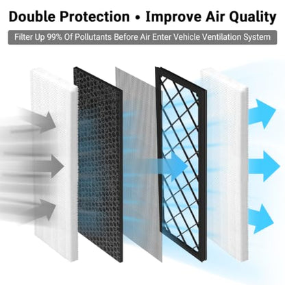 4PCS HEPA Cabin Air Filter for Tesla Model Y 2020 (White+Black)