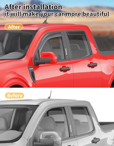 in Channel Window Visors Rain Guards for Ford Maverick 2022 (Fit for 2022-2026 Ford Maverick)