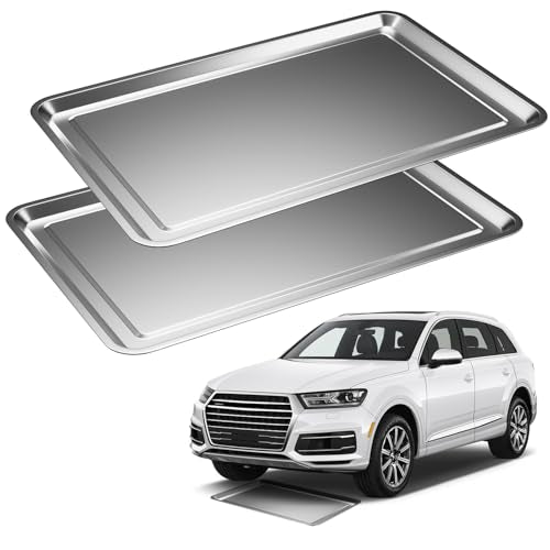 2 Pcs Under Car Oil Pans for Changing Oil (27.56 x 19.69 Inch)