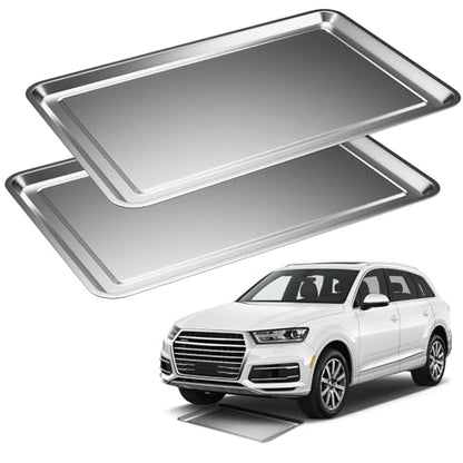 2 Pcs Under Car Oil Pans for Changing Oil (27.56 x 19.69 Inch)