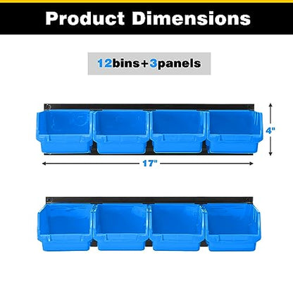 Wall Mounted Storage Bins (Blue)