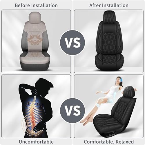 Full Set Waterproof Leather Seat Covers for Toyota Camry 2002 (#067 Black / 3.Camry-5 Seat Covers Full Set)