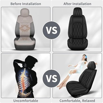 Full Set Waterproof Leather Seat Covers for Toyota Camry 2002 (#067 Black / 3.Camry-5 Seat Covers Full Set)