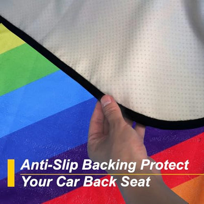 Back Seat Cover for Car Trucks Van SUV Jeep (Rear Bench Seat Towel / Rainbow)