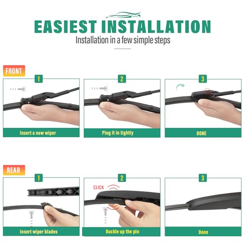 Windshield Wiper Blades Replacement for Ford Bronco Sport 21 (22"/20"/9")