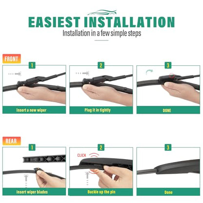 Windshield Wiper Blades Replacement for Volvo XC40 XC90 V90 (24" 20" 14")