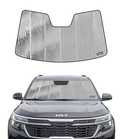 Windshield Sun Shade for Kia Seltos 2020 (Silver Water Ripple)
