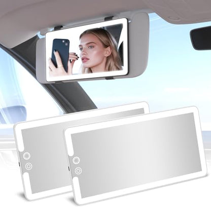 2PCS Car Visor Vanity Mirror with Lights (White / (2pcs))