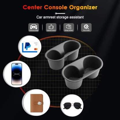 2-Pack) for 2026 Palisade Third-Row Side Cup Holder Insert for 2026 Hyundai Palisade TPE Cupholder Organizer Expander Anti-Spill Drink Holder Accessories