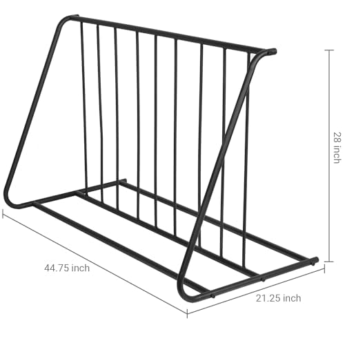 6 Bike Metal Rack Stand Freestanding Garage Bicycle Storage (Black / 44-Inch)