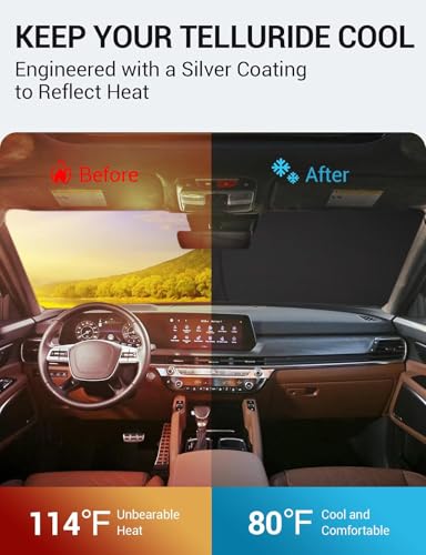 Custom Fit Car Windshield Sun Shade for 2020 (2020-2025 Kia Telluride)