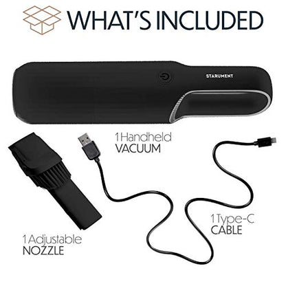 Portable Hand Vacuum Cleaner Handheld Cordless Cleaner for Dust Pet Hair Dirt Home Car Interior Lightweight (Black)