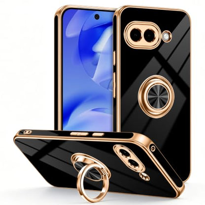 for Google Pixel 9A Case with Ring Stand Black (Black / 6.3'' Pixel 9A)
