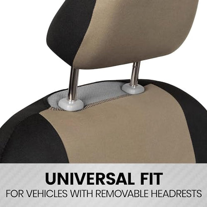 PolyPro 2 Pack Front Car Seat Covers Set in Beige (2 Fronts Only-Beige)