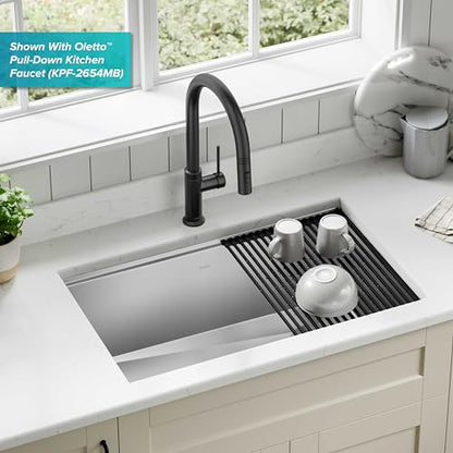 Stainless Steel 30 in Undermount Kitchen Sink KWU110 (Stainless Steel / 30 Inch / Sink)