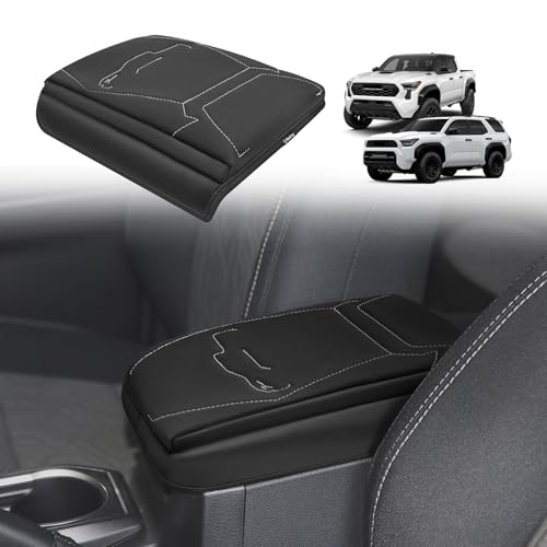 Armrest Cover for Toyota Tacoma 2024 (9) 24+ |Tacoma| Gray Stitch, +Thick)