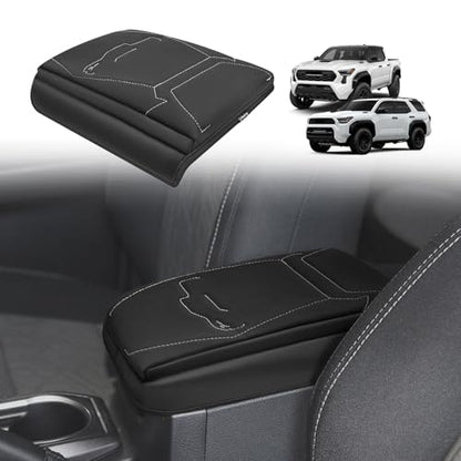 Armrest Cover for Toyota Tacoma 2024 (9) 24+ |Tacoma| Gray Stitch, +Thick)