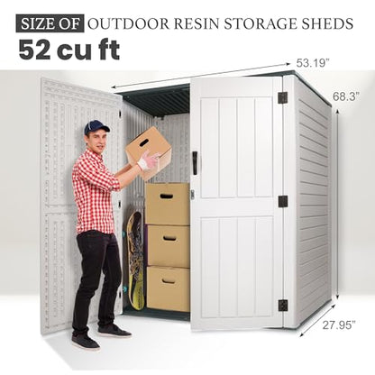 Outdoor Storage Cabinet (Creamy White 52 Cu ft)