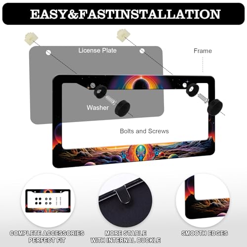 Neon Alien License Plate Frames (Neon Alien)