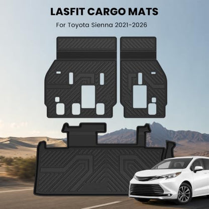Cargo Mat & Backrest Mat for Toyota Sienna 7 Seat & 8 Seat 2021