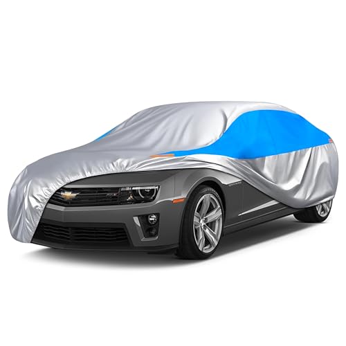 Waterproof Car Cover All Weather Snowproof UV Protection Windproof Outdoor Full car Cover (A1-Fit Sedan Length(154-163 inch） / Silvery)