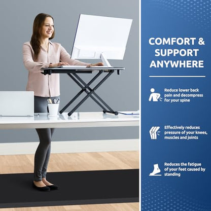 0.8" Thick Kitchen Mat Cushioned Anti Fatigue Rug Comfort Floor Mats (Black / 70"L x 24"W x 0.8"Th)
