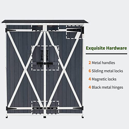 Outdoor Storage Cabinet with Shelves (Gray)