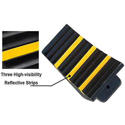 2 Pack Wheel Chocks Heavy Duty Extra Large Industrial Rubber Wheel Chock Blocks w