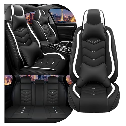 Car Seat Covers for Chrysler Pacifica 2004 (Full Set with Pillow / Black White)