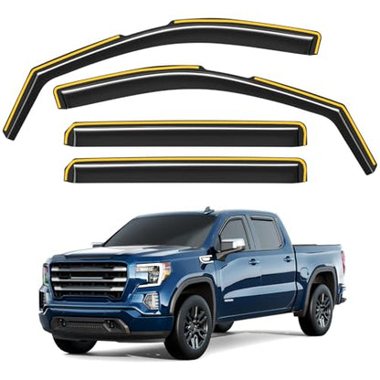 Rain Guards for Chevy Silverado (2020-2026 Silverado/Sierra 2500HD/3500HD Crew Cab)