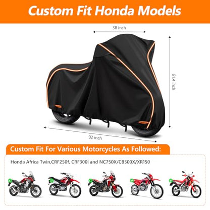 420D & Cotton Lining Waterproof Motorcycle Cover for Honda Africa Twin (Black / for Honda Africa Twin)