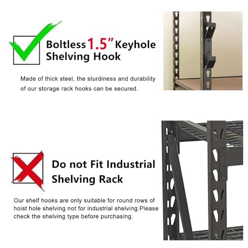 Boltless Shelving Hooks for 1.5 inch Keyhole Shelving Unit 7 Pcs (7 pcs-Unspecified)