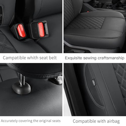 Custom Fit Ford Ranger Seat Covers 2019 2020 2021 2022 2023 Full Set SuperCrew (Black / 2019-23 SuperCrew(XLT,Lariat)&2021-23 SuperCrew XL)