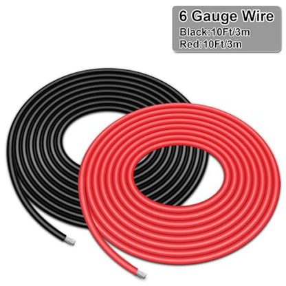 6 Gauge Wire 6 AWG Tinned Copper Electrical Wire Cable (6AWG 10Feet)