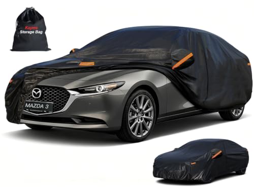 7 Layers Waterproof Sedan Car Cover for Mazda 3 2003 (PE-Black / Custom Fit Mazda 3)