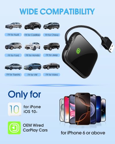 Wireless Carplay Adapter for Apple (Black)