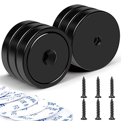 Magnets 110 LBS Heavy Duty Neodymium Strong Magnet 6 Pack (Black / 1.26in)