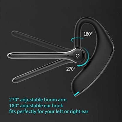 Bluetooth Earpiece Headphone Dual Noise Cancelling Mic Painless Open (Single Ear Headphone F910 Black)