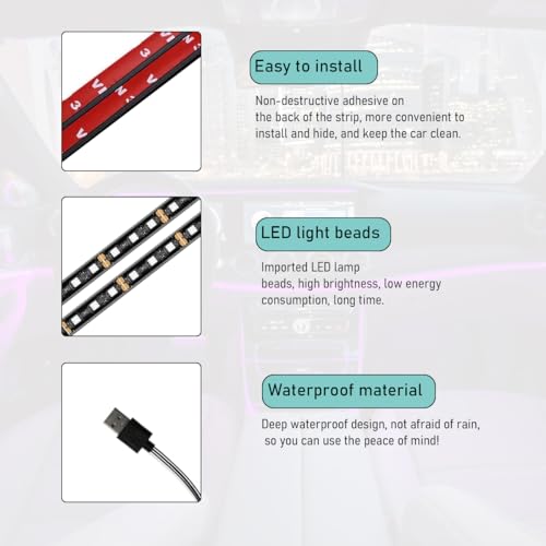 Car LED Strip Light (USB / Ice Blue)