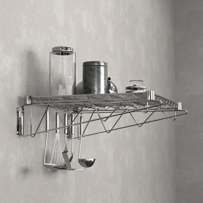 24" x 24" Chrome Wire Wall Mount Shelf (Chrome / 24" x 24")